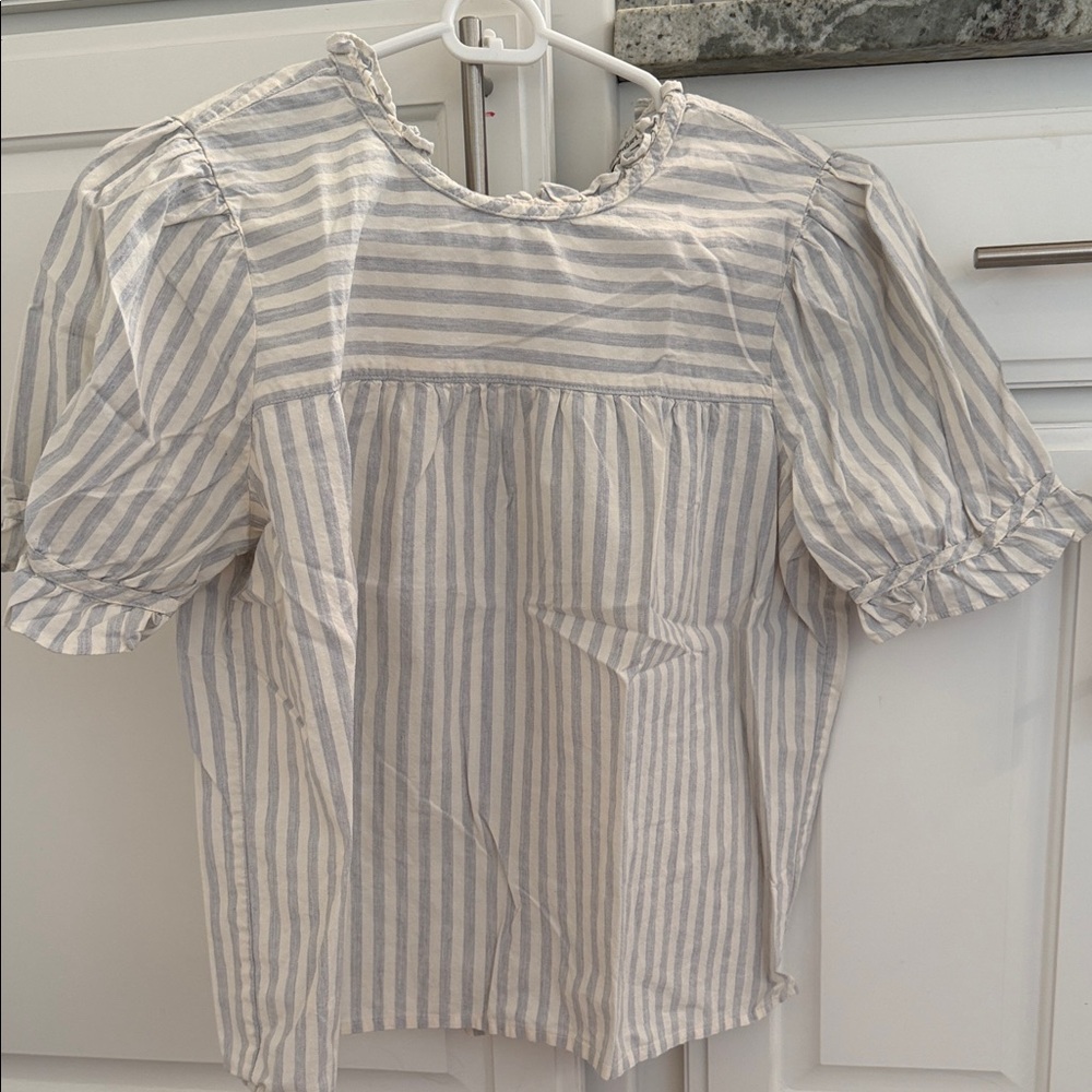 Madewell Striped Puff Sleeve Blouse